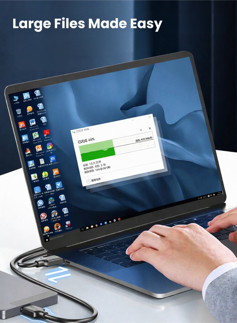 مينديبوريت كابل Mindpure من USB إلى USB بطول 1 متر، كابل USB 3.0 ذكر إلى ذكر (Type A to A)، كابل يو إس بي مزدوج لنقل البيانات بسرعة 5 جيجابت، متوافق مع الهارد ديسك واللابتوب ومبردات الكمبيوتر والـ Hub - Image 3
